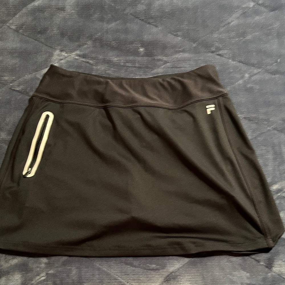 Fila Black Skirt with Zip Detail